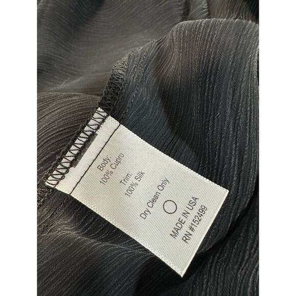 Amour Vert Silk Blouse Longsleeve Top Lightweight Black Size Large - Picture 8 of 10